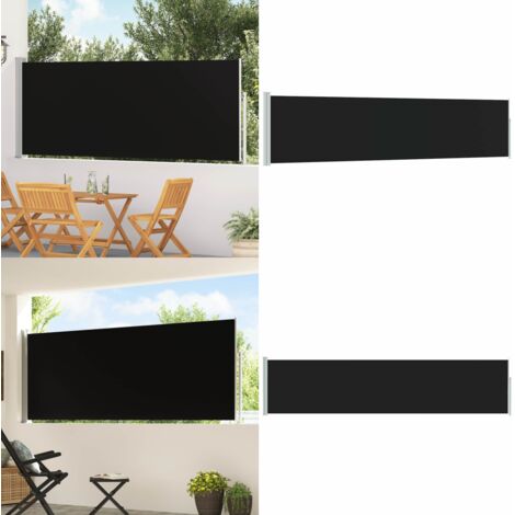Tenda Laterale Retrattile per Patio 120x500 cm Nero - Tenda da sole - Tenda da balcone