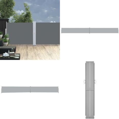Tenda Laterale Retrattile per Patio 140x1200 cm Antracite - Tenda da sole - Tenda retrattile