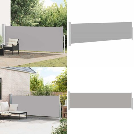 Tenda Laterale Retrattile per Patio 140x500 cm Grigia - Ombreggiatura - Tenda da balcone