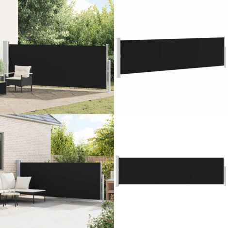 Tenda Laterale Retrattile per Patio 140x500 cm Nera - Ombreggiatura - Tenda da balcone