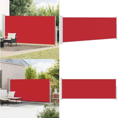 Tenda Laterale Retrattile per Patio 180x500 cm Rossa - Ombreggiatura patio - Tenda da sole