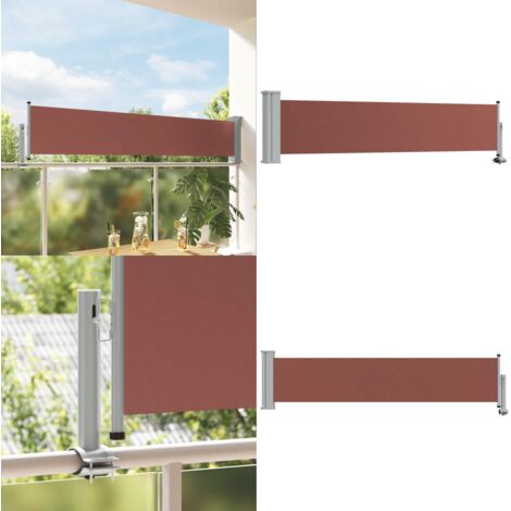 Tenda Laterale Retrattile per Patio 60x300 cm Marrone - Ombreggiatura - Tenda da sole