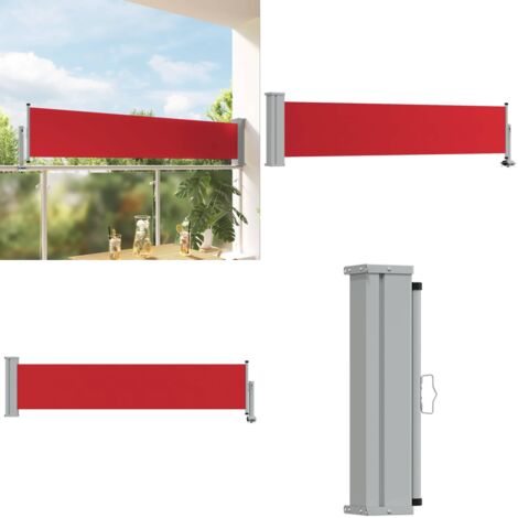 Tenda Laterale Retrattile per Patio 60x300 cm Rossa - Tenda da sole - Tenda da balcone