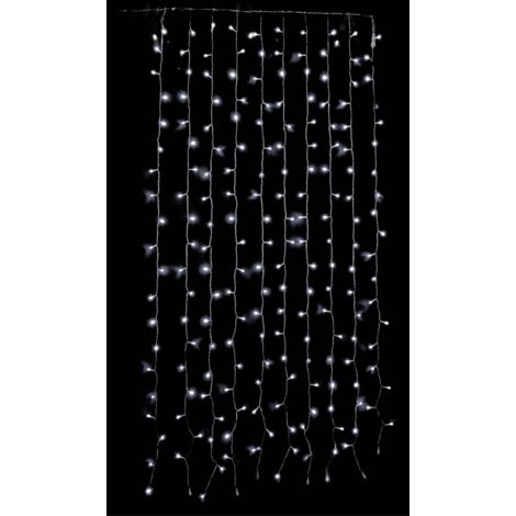Tenda luminosa a led cascata da esterno decorazione natalizia 1 x h 2 mt -Luce Fredda