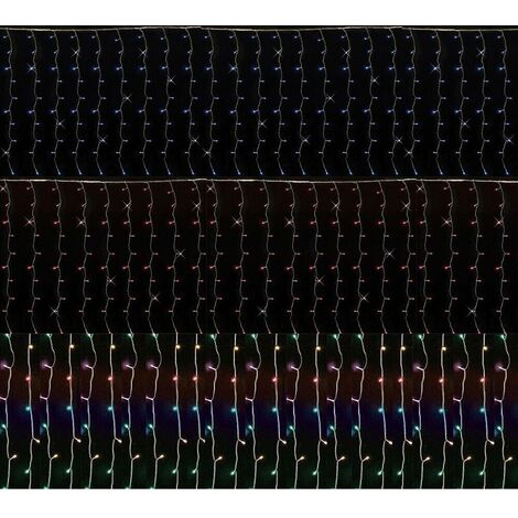 Tenda luminosa blu stringa luci led pioggia cascata di natale esterno prolungabile bianco freddo 4mt illuminazione 200 luminarie - colorigenerali: Multicolor con flash