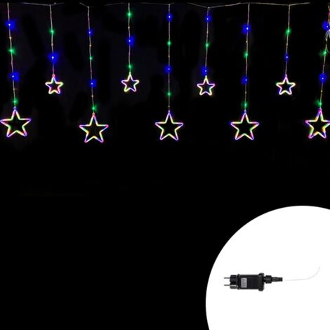 Tenda luminosa con Stelle neon 3 metri Led Multicolore stalattiti altezza 100cm per interno Wisdom