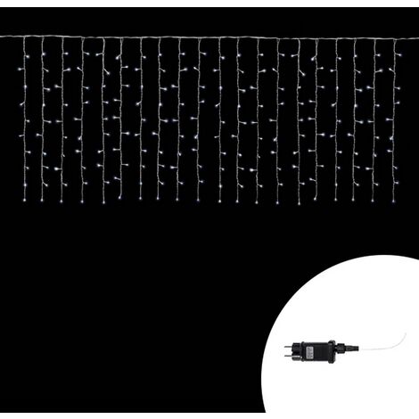 Catena di luci solari con ricarica USB, 8 m, impermeabile, con pioggia di ghiaccio, 8 modalità, 288 LED, 48 pezzi, luci per tende con telecomando, per giardino, matrimoni, feste, decorazioni natalizie