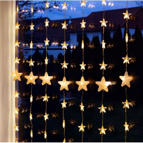 Tenda luminosa Goobay con stelle natalizie 80 LED e telecomando