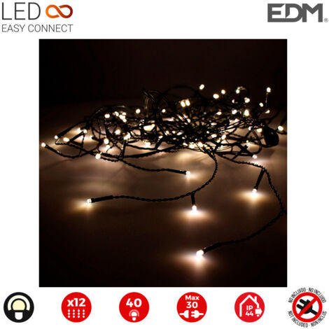 Tenda Luminosa LED EDM 71266 Icicle Easy-Connect 0,72 W Luce calda Bianco Caldo 200 x 50 cm