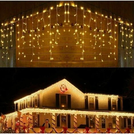 TENDA LUMINOSA LED LUCI DI NATALE 3mt 5mt 10mt PROLUNGABILE da ESTERNO IP44 3 Metri - Bianco Caldo