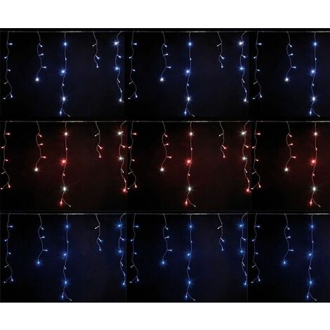 Tenda luminosa luci led pioggia di natale esterno prolungabile flash bianco freddo 3mt illuminazione 80 rosse multicolor blu - colorigenerali: Rossa con flash