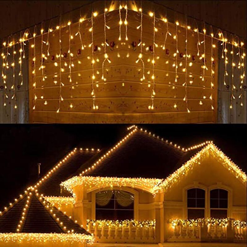 Partenopea Utensili Tenda Luminosa Natale 380 Led 10mt Prolungabile...