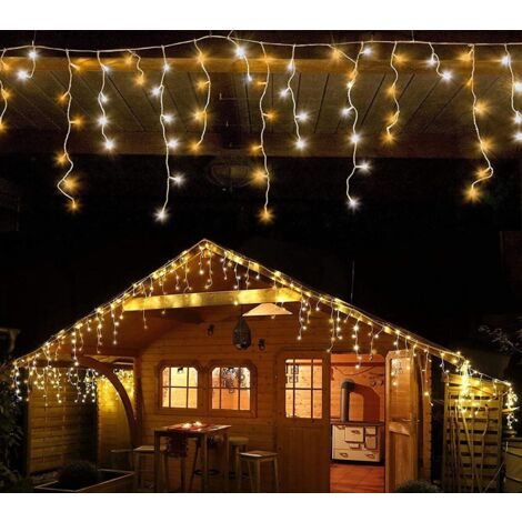 Tenda Luminosa Natale 92 LED da 3MT  Prolungabile Esterno Luce Calda + Flash
