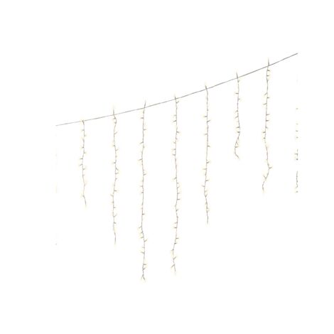 Tenda Luminosa Natalizia A Cascata 256 Led Luce Bianco Calda 8 Funzioni 375 X H 60 Cm