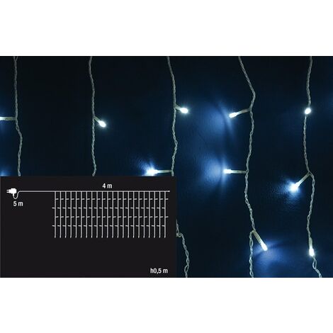 Tenda Luminosa Natalizia Luci Led Natale Prolungabile Flash Esterno 4x0.5 mt - Numero Led: 110 - Temperatura di colore: Luce Bianca