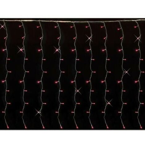 Tenda luminosa rossa stringa 200 luci led pioggia cascata di natale esterno prolungabile bianco freddo 4mt di illuminazione
