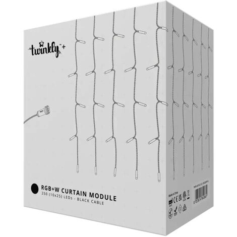 Tenda luminosa Twinkly Plus RGBW 0,5 x 4 m nera