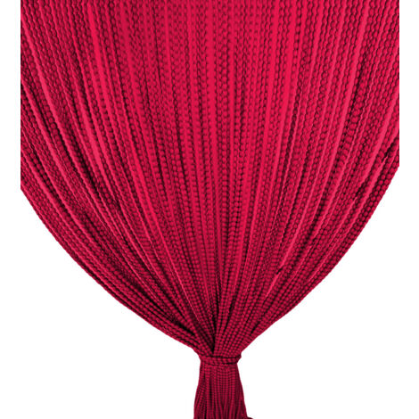 TENDA Mariel © SOFFICE a PERLINE in Stoffa Morbida Anti insetti antirumore a Fili ROSSO Cm. 100x220