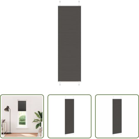 Tenda nera -  Tenda Plissettata Nera 60x200 cm Larghezza Tessuto 59,4 cm