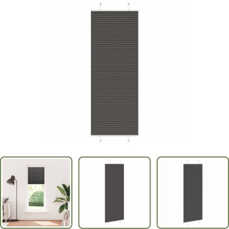 Tenda nera -  Tenda Plissettata Nera 70x200 cm Larghezza Tessuto 69,4 cm