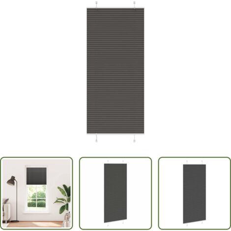 Tenda nera -  Tenda Plissettata Nera 85x200 cm Larghezza Tessuto 84,4 cm