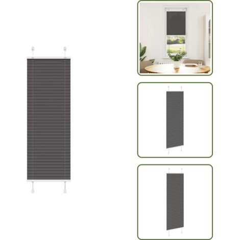 Tenda nera - vidaXL Tenda Plissettata Nera 40x100 cm Larghezza Tessuto 39,4 cm - Tenda per finestra