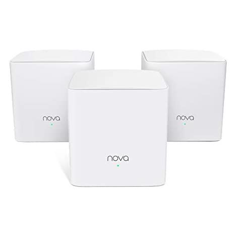 Tenda Nova mw5s (3 Pack) True Band Dual WiFi Mesh (bis zu 300 m², AC1200, Alexa, Gigabit LAN/WAN, QoS, für Heim, Büro, Wohnbereich) Äquivalent zu Router, Power Line &amp Repeater