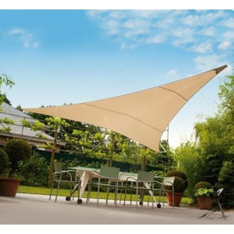 impermeabile e resistente al vento con corde colore beige 3x3x3 m Tendone triangolare