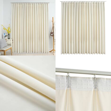 Tenda Oscurante con Ganci Crema in Velluto 290x245 cm - Tenda in velluto - Tenda per salotto