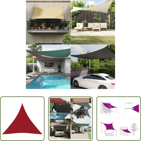 Tenda parasole -  Parasole a Vela in Tessuto Oxford Triangolare 6x6x6 m Rosso