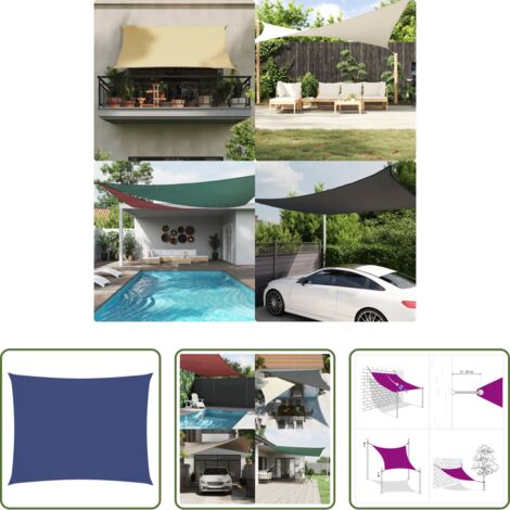 Tenda parasole -  Parasole a Vela Oxford Rettangolare 3x4 m Blu