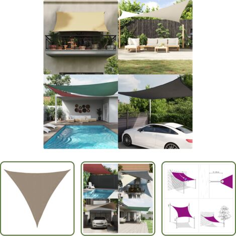 Tenda parasole -  Parasole a Vela Oxford Triangolare 4x4x4 m Grigio Talpa