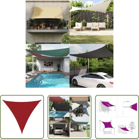 Tenda parasole -  Parasole a Vela Oxford Triangolare 4x4x4 m Rosso