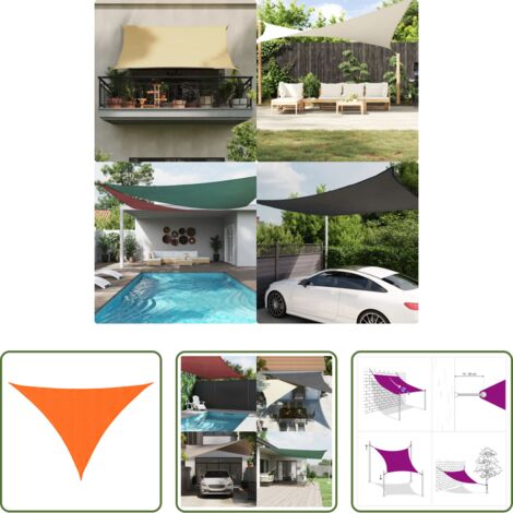 Tenda parasole -  Parasole a Vela Oxford Triangolare 4x5x5 m Arancione