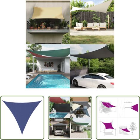 Tenda parasole -  Parasole a Vela Oxford Triangolare 5x5x5 m Blu
