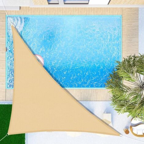Tenda parasole triangolare bianca 3x3x4,3 m, impermeabile, con protezione UV, ideale per patio, giardino, terrazzo e balcone.
