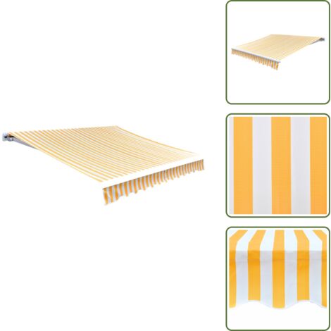 Tenda parasole - vidaXL Tendone Parasole in Tela Giallo Girasole e Bianco 3x2,5 m - Tela da sole