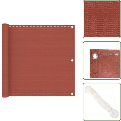Tenda per balcone - vidaXL Paravento da Balcone Terracotta 90x300 cm in HDPE - Tenda antiragazze