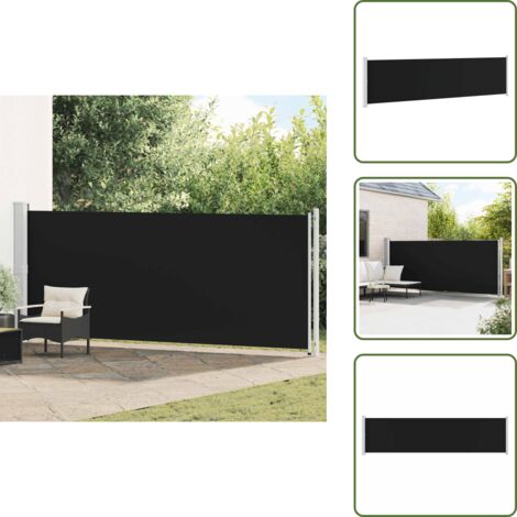 Tenda per balcone - vidaXL Tenda Laterale Retrattile per Patio 600x160 cm Nera - Tenda per terrazza