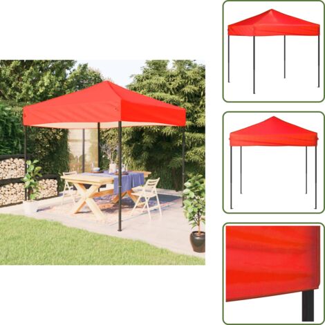 Tenda per barbecue - vidaXL Tenda per Feste Pieghevole Rossa 2x2 m - Tenda per campeggio
