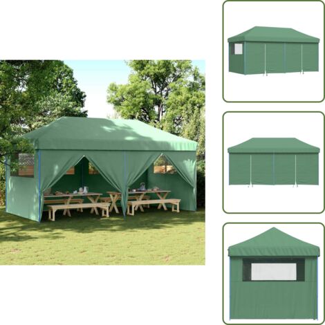 Tenda per barbecue - vidaXL Tendone per Feste Pieghevole Pop-Up con 4 Pareti Verde - Tenda per matrimoni