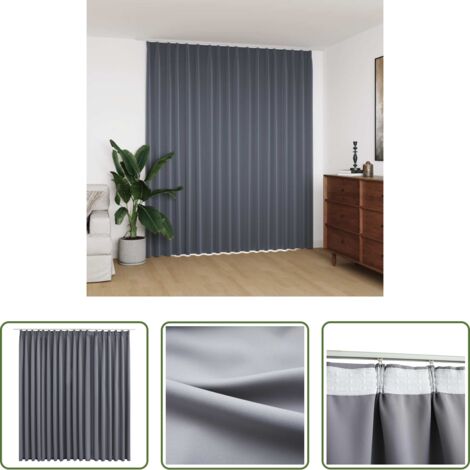 Tenda per camera da letto -  Tenda Oscurante con Ganci Grigia 290x245 cm