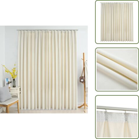 Tenda per camera da letto - vidaXL Tenda Oscurante con Ganci Crema in Velluto 290x245 cm - Tenda per ufficio