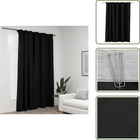 Tenda per camera da letto - vidaXL Tenda Oscurante Effetto Lino con Ganci Antracite 290x245 cm - Tenda per ufficio
