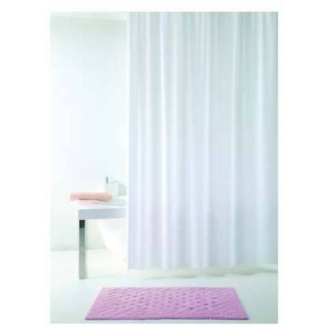 TENDA PER DOCCIA IN PEVA  TINTA UNITA  COLORE BIANCO - cm.180x200h. FER-50623 -