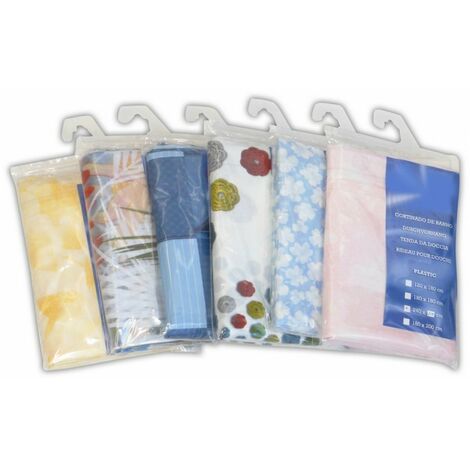 Tenda per Doccia in Pvc Box 6 Pz. (Fantasie Assortite) cm. 240X200 H