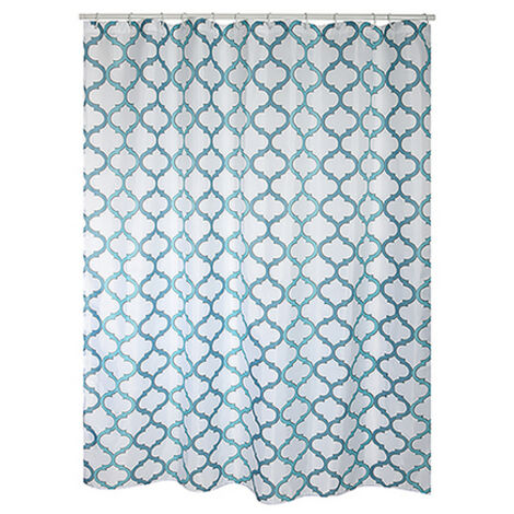 TENDA PER DOCCIA IN TESSUTO POLIESTERE HANKO- cm 180x200 Blu- SPIRE- pezzi 1