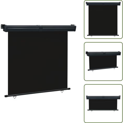 Tenda per esterno - vidaXL Tendalino Laterale per Balcone 175x250 cm Nero - Tenda per parete