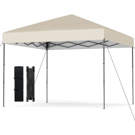 Tenda per eventi sportivi facile da montare per esterno da trasporto, Tenda a gazebo pop-up 295 x 295 cm con borsa Beige