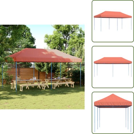 Tenda per eventi - vidaXL Tenda da Festa Pieghevole Pop-Up Terracotta 580x292x315 cm - Tenda per barbecue